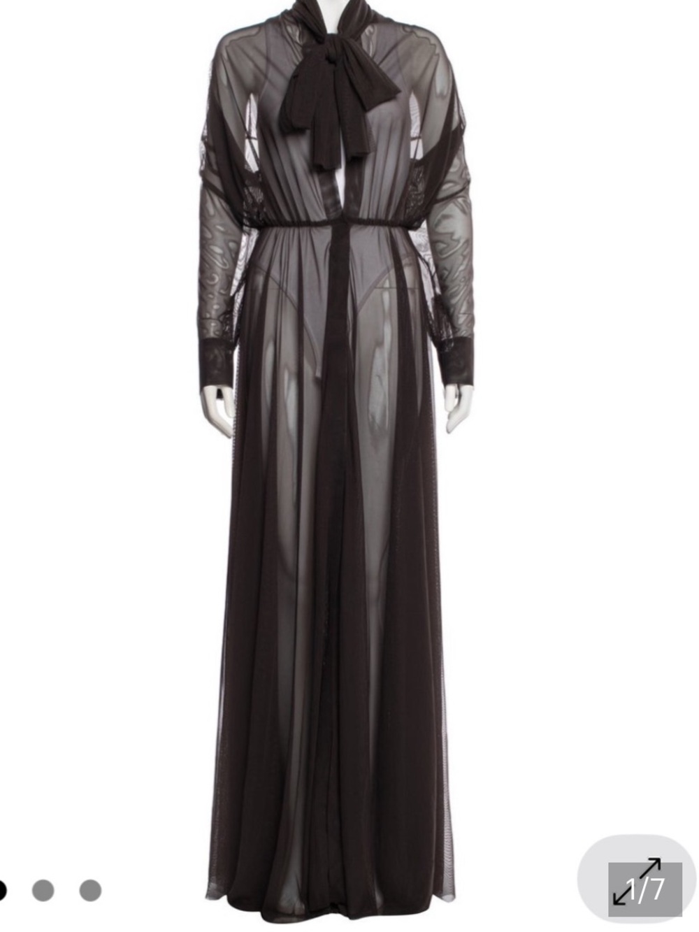 Norma Kamali Sheer Black Chiffon Duster Cardigan
3/4 sleeve - Picture 8 of 8